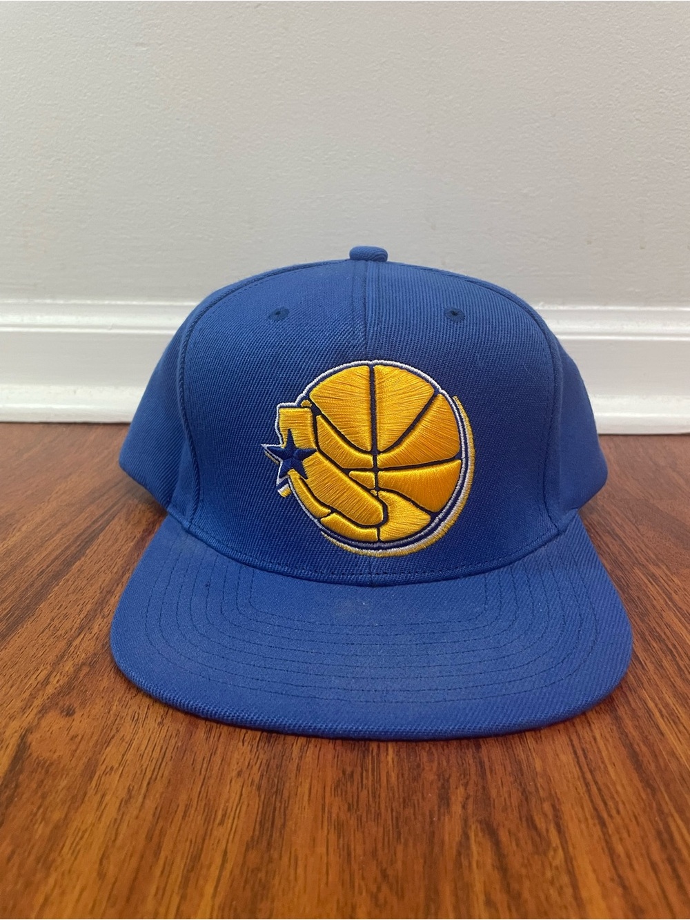 Mitchell & Ness NBA Golden State Warriors Snapback Hat Cap Flat Bill Blue